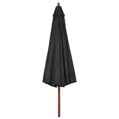 vidaXL udendørs parasol med træstang 330 cm antracitgrå