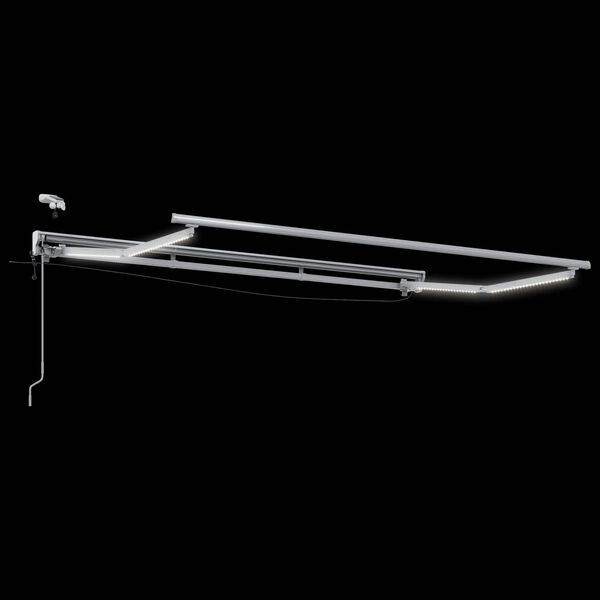 vidaXL Elektrisk Markisedugramme med LED Hvid 3 x 2 m Aluminium
