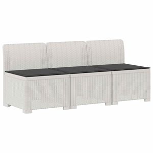 vidaXL 3-personers havensofa med puder i rattanlook 3-personers PP