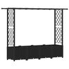vidaXL H&aelig;vet Bed med Trellis og Tag Sort 203 x 40 x 136 cm PP