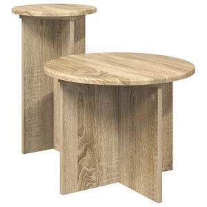 vidaXL Sidebordss&aelig;t 2 stk. Sonoma-eg &Oslash; 45 x 35 cm Konstrueret tr&aelig;