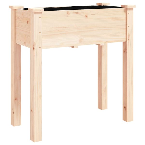 vidaXL plantekasse med foring 71x37x80 cm massivt fyrretr&aelig;