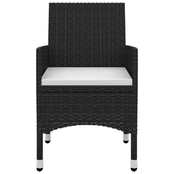 vidaXL spisebordss&aelig;t til haven 3 dele med hynder polyrattan og glas