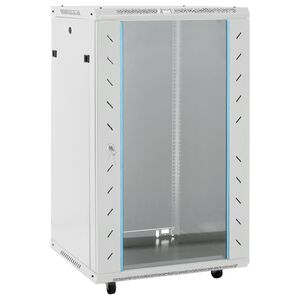 vidaXL netv&aelig;rksskab med drejelige f&oslash;dder 18U 19" IP20 60x60x100 cm