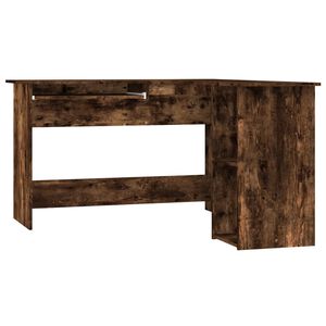 vidaXL hj&oslash;rneskrivebord 120x140x75 cm konstrueret tr&aelig; r&oslash;get egetr&aelig;