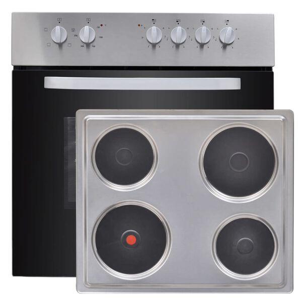 vidaXL elektrisk ovn og kogeplade til indbygning kombis&aelig;t rustfrit st&aring;l