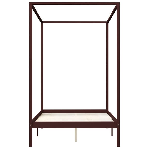 vidaXL sengestel himmelseng 2 skuffer 140x200 cm fyrretr&aelig; m&oslash;rkebrun