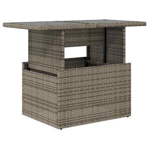 vidaXL havebord med glastop 100x55x73 cm polyrattan gr&aring;