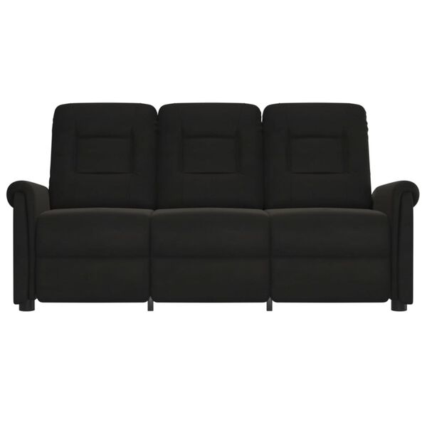 vidaXL 3-personers massagestol mikrofiberstof sort