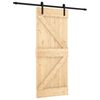 vidaXL Skyded&oslash;r Naturfarvet og sort 85 x 210 cm Massivt Fyrretr&aelig;