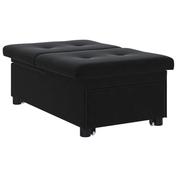 vidaXL Sovesofa Sort 194 x 67 x 82 cm Fl&oslash;jl