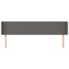 vidaXL sengegavl med kanter 183x16x78/88 cm kunstlæder grå