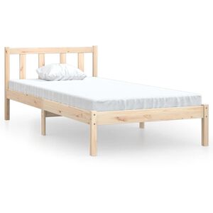 vidaXL sengeramme 75x190 cm massivt fyrretr&aelig;