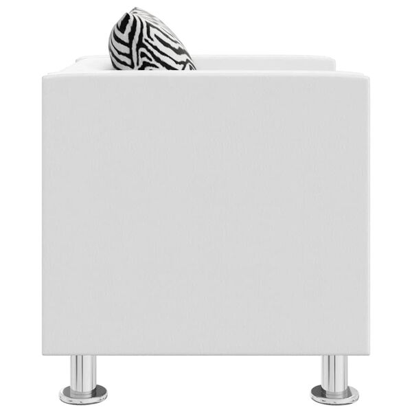 vidaXL lænestol kunstlæder hvid