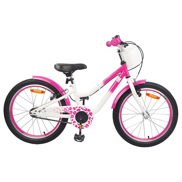 vidaXL B&oslash;rnecykel 18 tommer til 5-7 &aring;r gammel M&oslash;rk pink