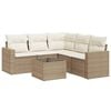 vidaXL sofas&aelig;t til haven 6 dele med hynder polyrattan beige