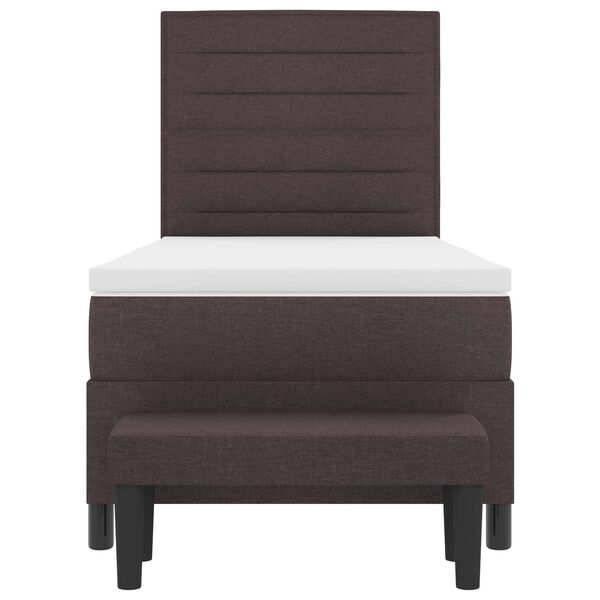 vidaXL Box spring seng med madras M&oslash;rk Brun 90 x 190 cm Stof