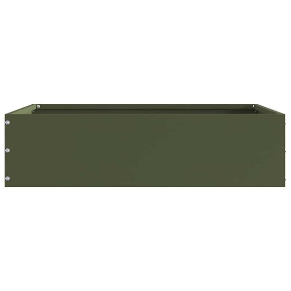 vidaXL Pl&aelig;nekant 6 pcs Oliven gr&oslash;n 50 x 50 x 13 cm St&aring;l