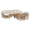 vidaXL Havesofa S&aelig;t 10 stk. Naturlig og Creme Hvid polyrattan