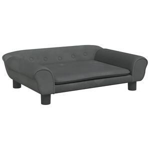 vidaXL hundeseng 70x48x22 cm velour m&oslash;rkegr&aring;