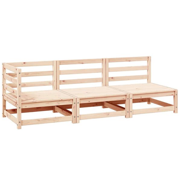 vidaXL loungesæt til haven 3 dele massivt fyrretræ