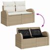 vidaXL Havesofa S&aelig;t med opbevaring 6 pcs Beige og creme polyrattan