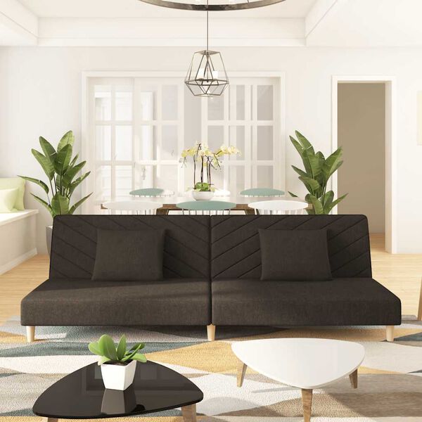 vidaXL 2-personers sovesofa med 2 puder stof brun