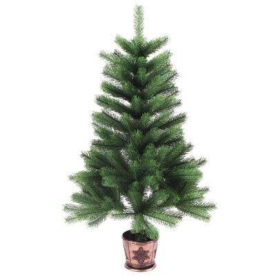 vidaXL kunstigt juletræ med naturtro nåle 65 cm grøn