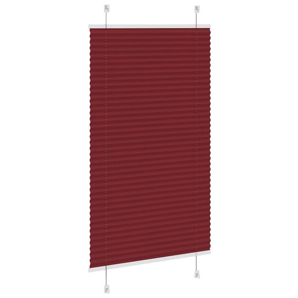 vidaXL Pliss&eacute;gardin Bordeauxr&oslash;d 80x150 cm Stofbredde 79,4 cm Polyester