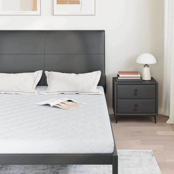 vidaXL Madras med Kokoslag Hvid 190 x 140 cm PU Skum