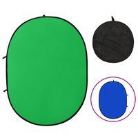 vidaXL 2-i-1 oval fotobaggrund 200x150 cm grøn og blå
