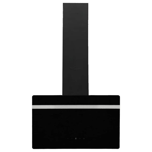 vidaXL væghængt emhætte 60 cm stål og hærdet glas sort