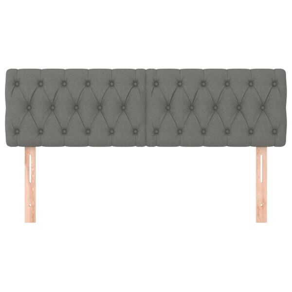 vidaXL sengegavle 2 stk. 80x7x78/88 cm stof mørkegrå