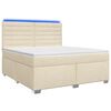 vidaXL Boxmadras med topmadras Cremefarvet 140 x 200 cm Stof