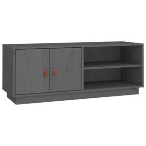 vidaXL tv-bord 105x34x40 cm massivt fyrretr&aelig; gr&aring;