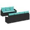 vidaXL Sofa S&aelig;t 8 stk. 3-Antal s&aelig;der Sort og Turkis polyrattan