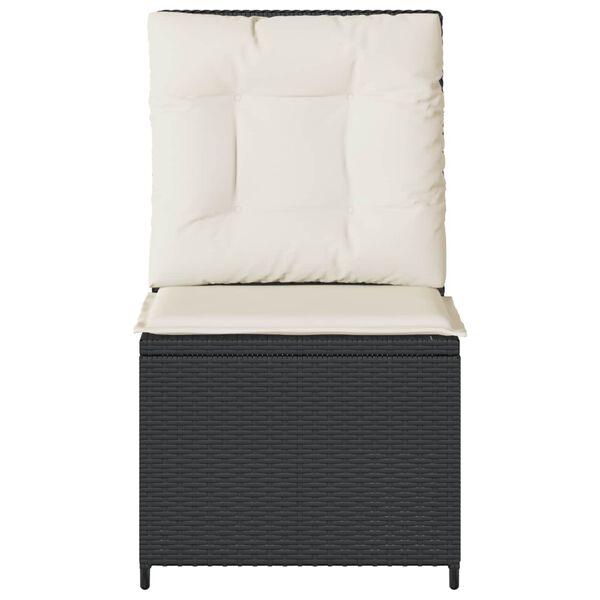 vidaXL Havem&oslash;belsofa med pude Sort og Cremehvid polyrattan