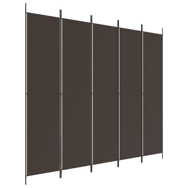 vidaXL 5-panels rumdeler 250x220 cm stof brun