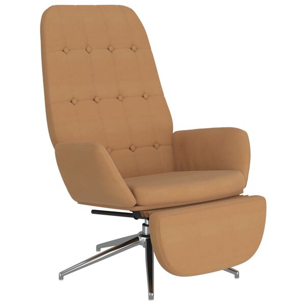 vidaXL l&aelig;nestol med fodst&oslash;tte mikrofiberstof Gr&aring;brun