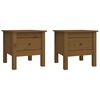 vidaXL sideborde 2 stk. 40x40x39 cm massivt fyrretr&aelig; gyldenbrun