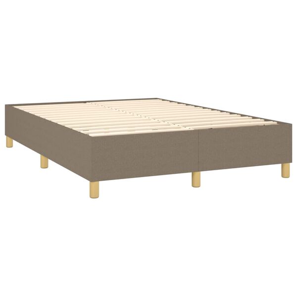 vidaXL Boxspring sengeramme 140x200 cm stof gr&aring;brun