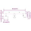 vidaXL Loftsspot med spotlights Sort 38 x 6,5 x 11,5 cm Metal