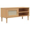 vidaXL tv-bord SENJA 106x40x49 cm rattan-look massivt fyrretr&aelig; brun
