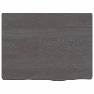 vidaXL bordplade til badeværelse 40x30x2 cm massivt træ mørkegrå