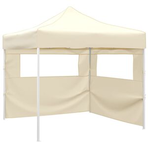 vidaXL foldbart telt med 2 v&aelig;gge 291x291x315 cm cremefarvet