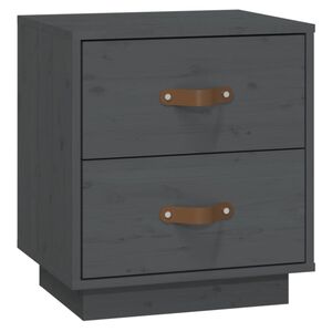 vidaXL sengebord 40x34x45 cm massivt fyrretr&aelig; gr&aring;