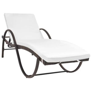 vidaXL liggestol med hynde polyrattan brun