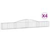 vidaXL buede gabionkurve 4 stk. 400x30x40/60 cm galvaniseret jern