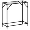 vidaXL konsolbord med transparent glastop 80x35x81 cm st&aring;l