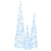 vidaXL Juletræ med 90 LED'er 3 pcs Kold hvid 20 x 20 x 80 cm Akryl